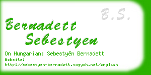 bernadett sebestyen business card