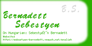 bernadett sebestyen business card